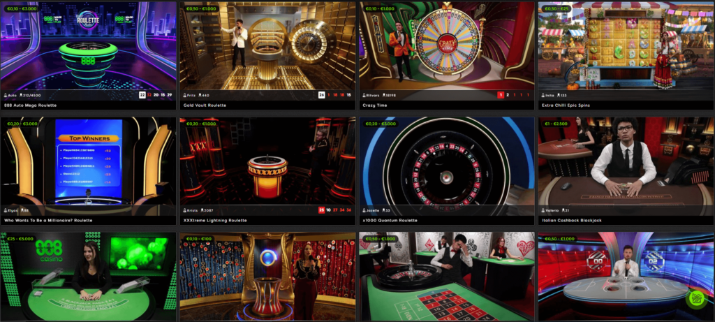 888 Casino Giochi Live Dealer Lobby